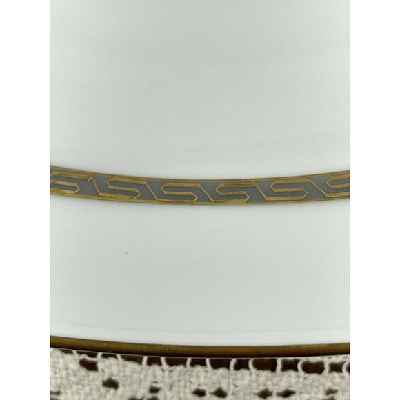 Noritake China OVAL Serving Bowl Grey Gold Greek Key Hartford 5944 - Picture 4 of 8